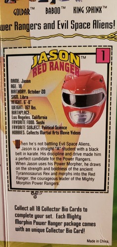 1993 Mighty Morphin Power Rangers JASON RED RANGER Action Figure Unopend VINTAGE - Picture 3 of 10