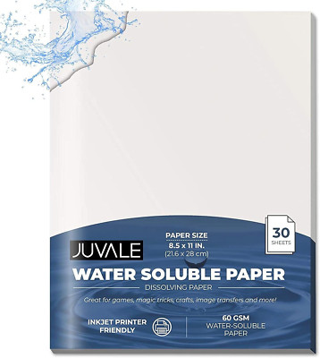 Water Soluble Paper, Dissolvable Disappearing Sheets for Embroidery, Arts, Craft