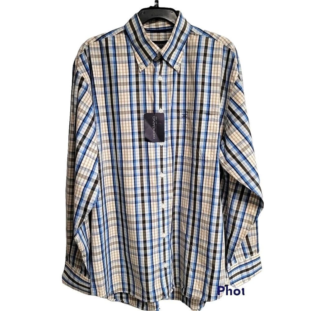 Camisas masculinas casuais com botões Giordano