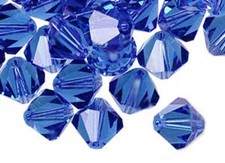 6 Swarovski Crystal Bicone Beads Sapphire 5328 Xilion 10MM