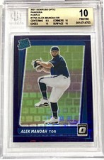 2021 Donruss Optic #179 Alek Manoah PANDORA PURPLE PRIZM /99 BGS 10 PRISTINE