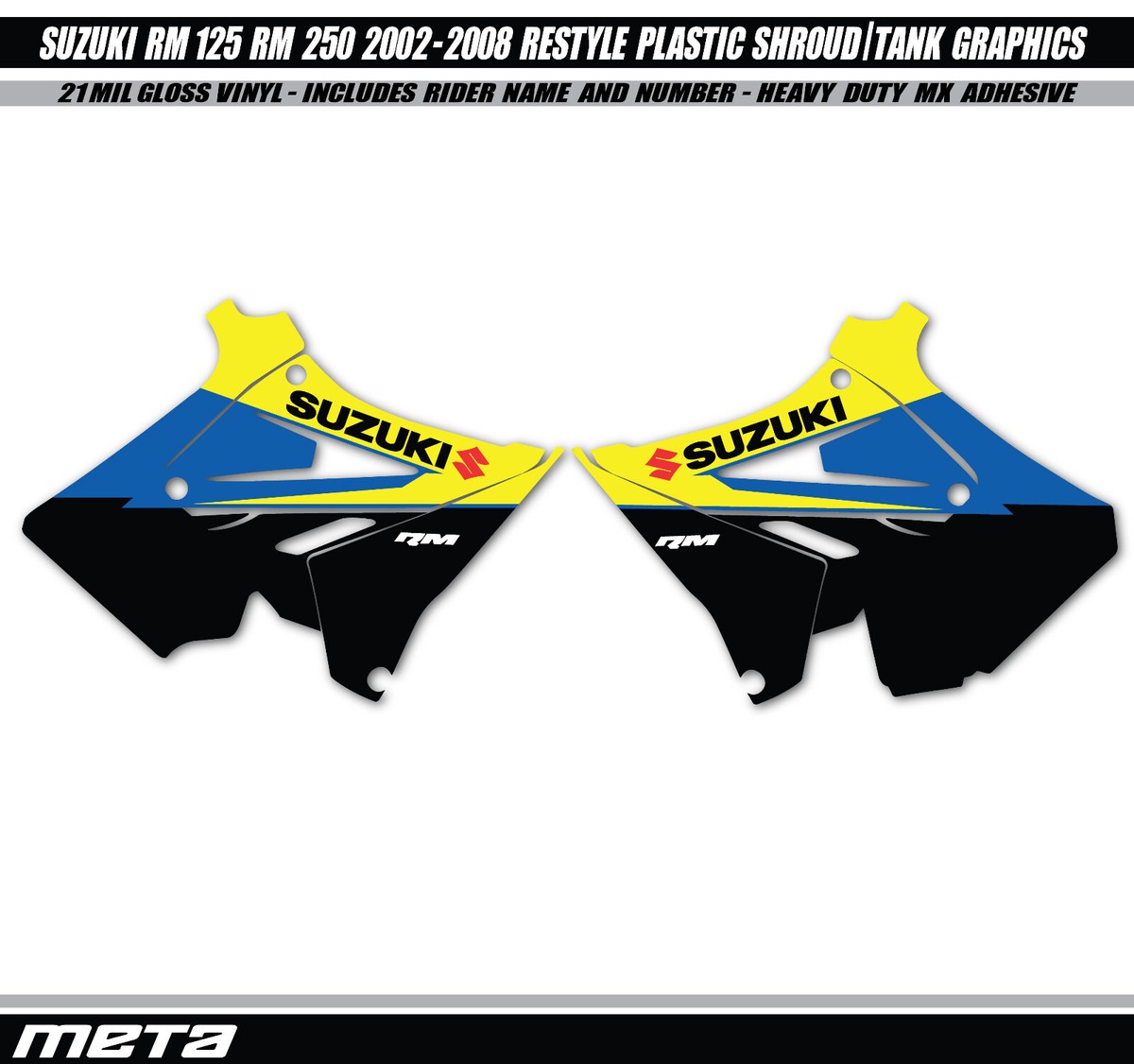 2002-2008 Suzuki RM125 RM250 Polisport Restyle Plastic Shroud/Tank