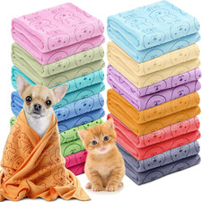 12 Pcs Pet Towel Pack Dog Puppy Towels Bulk for Drying Dogs Microfiber Quick Dry