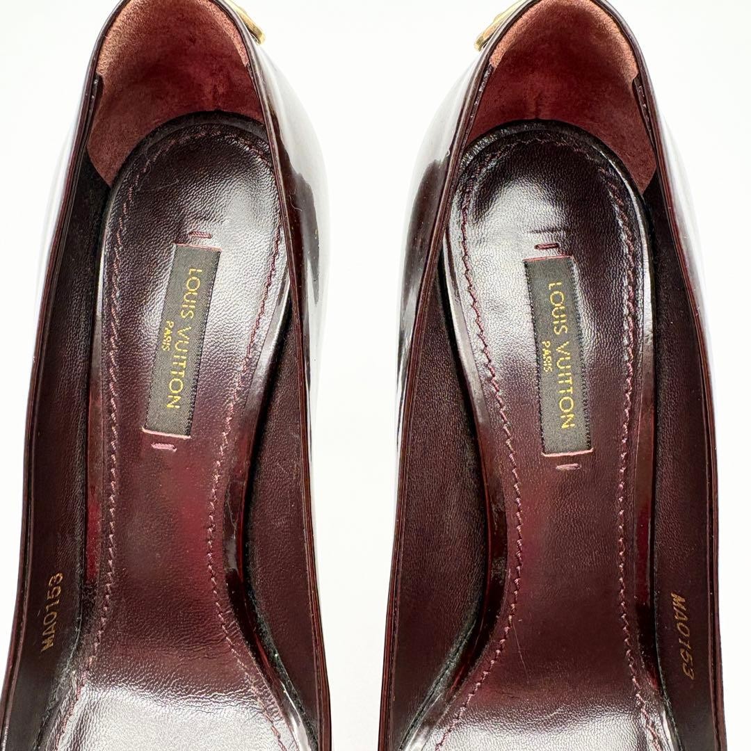 LOUIS VUITTON Pumps Heel Leather Dark Brown EU 35.5 135340K Authentic thumbnail 5