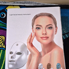 LED Light Therapy Mask Device, Facial Beauty Instrument for Face Skin, White