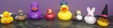Rubber Ducks Duckies Jeep Lot Of 7 Angel Halloween Witch Easter Bunny King Duck