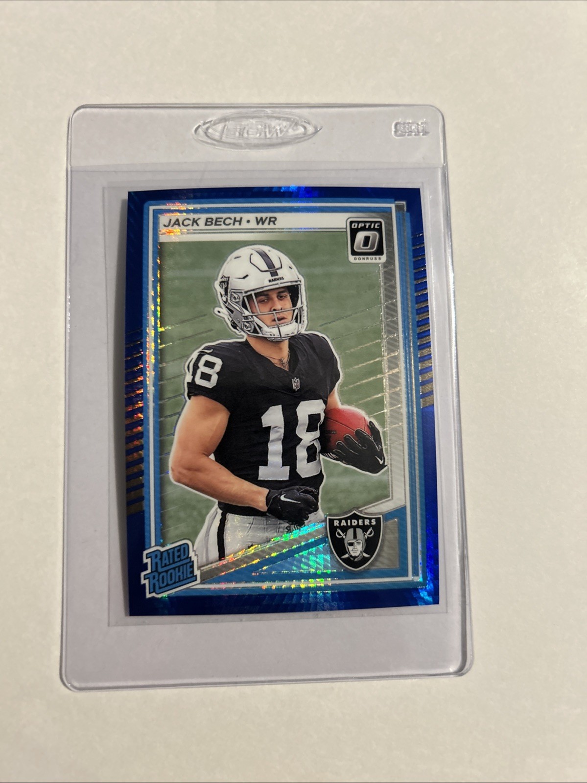 2025 Donruss Optic Rated Rookie Blue Hyper Prizm #211 Jack Bech RC