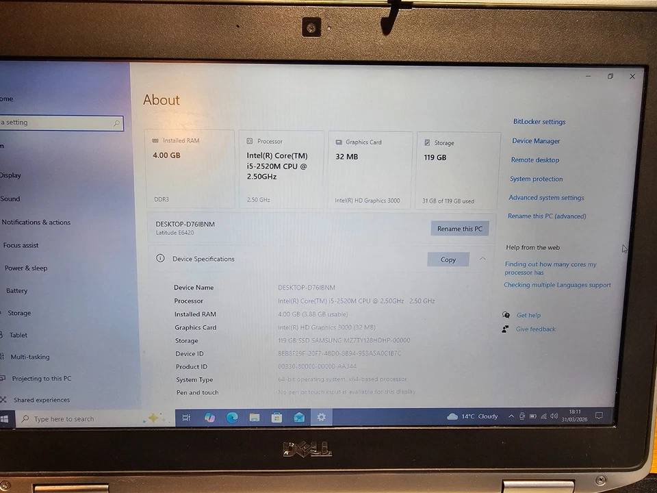 Dell Latitude E6420 · i5-2520M · 4GB · 128GB, photo 2 of 5