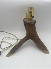 Deer Thick Antler Lamp Decor Cabin Rustic Vtg