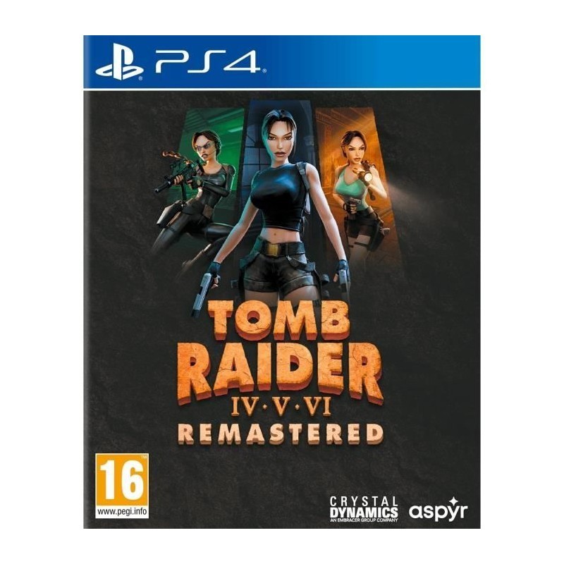 Tomb Raider IV-VI Remastered Jeu PS4 d'action aventure et d'énigmes avec Lara Croft