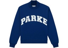 Parke Varsity Blue Turtleneck Sweatshirt In Winter Berry S/M NWOT Fleece