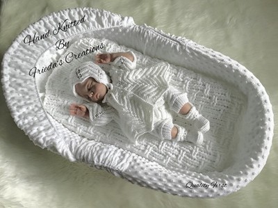   Neu Handgestrickt Reborn Baby 4 Stück Set 19 21  Neugeborenes Baby.   Angelica 