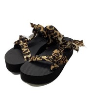 ARIZONALOVE          Leopard print sandals Black x Beige