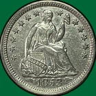1853 Arrows Seated Liberty Half Dime Almost Uncirculated AU Coin #40767
