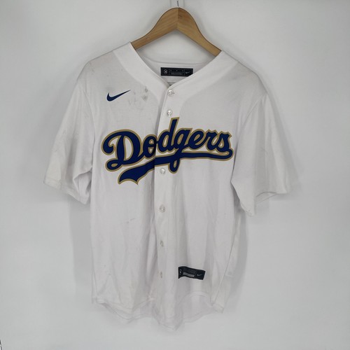 Nike Herren BELLINGER LA Dodgers 2020 World Series Blau/Gold Buchstaben (einige Flecken)