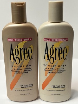 Vintage Agree Shampoo & Conditioner 15oz each 1997 DEP Corporation FULL FreeShip