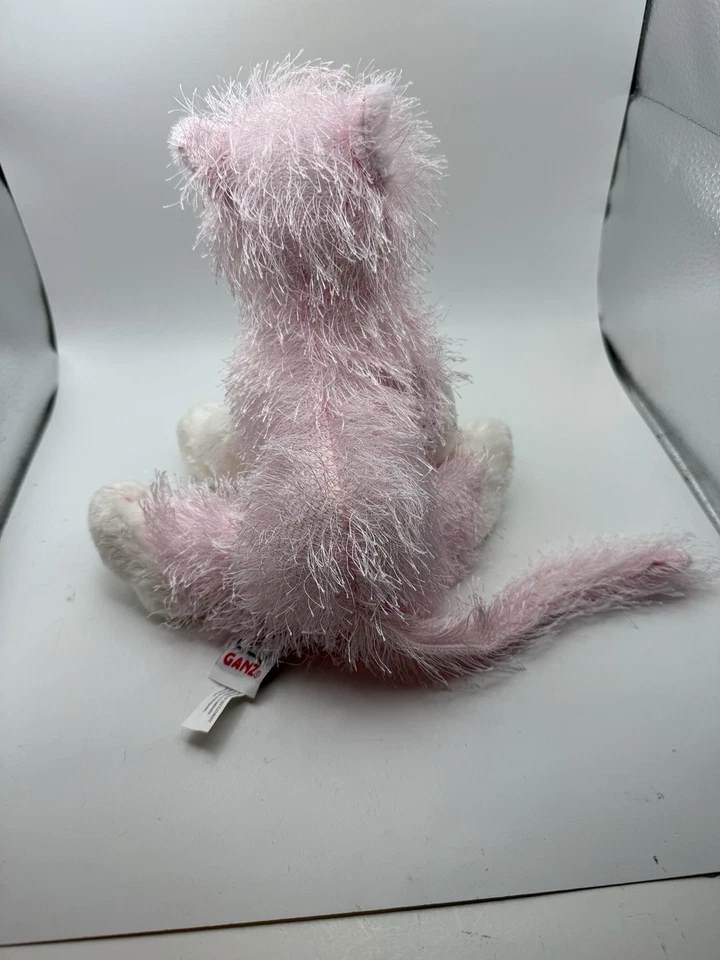 Ganz Webkinz Cute Pink White Cat Plush Toy Kitty Kitten Blue Eyes NO CODE 9" EUC - Image 3 of 4