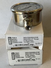 Lot Of 2 TRERICE D83LFSS2502LD160 VACUUM PRESSURE GAUGE 2.5" DIAL 1/4" NPT Nib