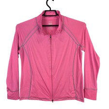 Womens Danskin Now Pink Semi Fitted Full Zip Track Jacket Polyester Stretch XXL