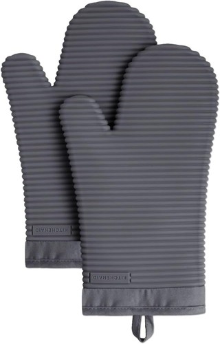 Juego de 2 guantes de horno de silicona suave acanalados, 7,5"X13", batido - Imagen 4 de 30