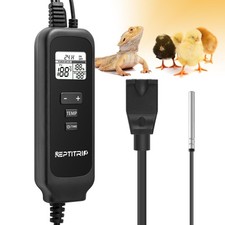 Reptile Thermostat, Dimming Thermostat with 1-24H Timer Setting Timer-temp Set