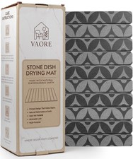 Large Stone Drying Mat for Kitchen Counter, 23.6" x 15.3" Quick Dry Foldable ...