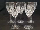 Waterford Crystal Araglin Wine Glasses 7 1/8 Ireland Criss Cross 8oz Set 5 Vtg