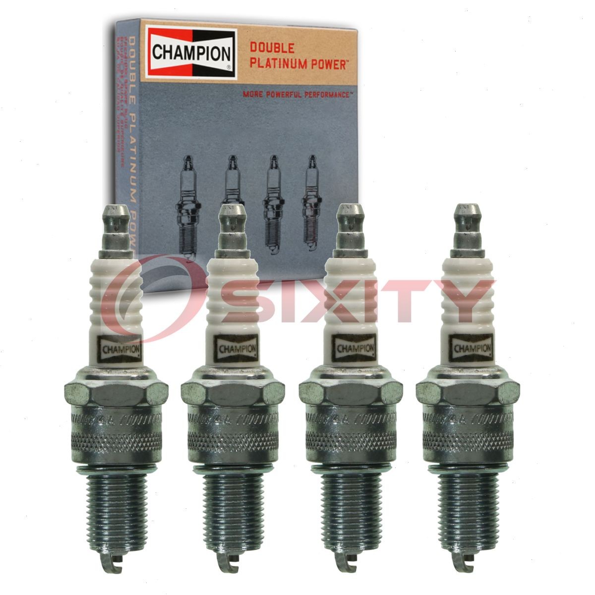 4 pc Champion Double Platinum Spark Plugs for 1979-1987 Mazda 626 2.0L L4 vm