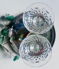 Vintage Cut Crystal Coupes / Champagne Glasses  – Mid-Century English Crystal