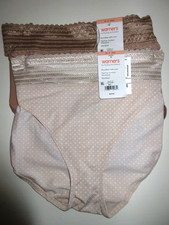 Warners BIKINI 2-Pairs Panties No Pinching dig free Lace 5509 beige dot  10/3XL