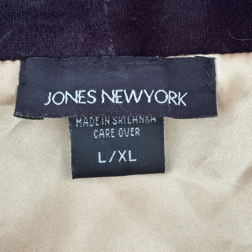 Jones New York 女式黑色丝绒长袍 L 码 XL 全长裹身 — 第 3/4 张图片