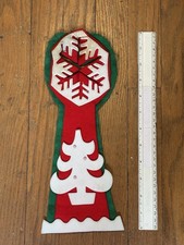 Vtg Felt Christmas Door Knob Hanger Handmade Christmas Tree Snowflake M 