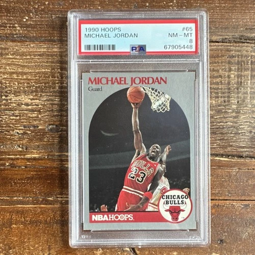 1990-91 NBA Hoops Michael Jordan #65 PSA 8 Base Chicago Bulls Basketball Card