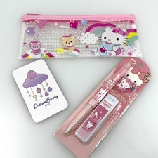 Hello Kitty Rainbow Bear Pencil Case Set   7.5 Inch Pink Pouch
