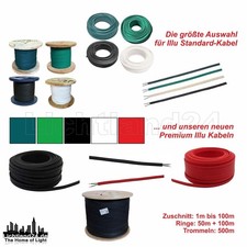 Illu Lichterkette Flachkabel H05RNH2-F 2x1,5 SCHWARZ / WEISS / GRÜN / HELLGRÜN