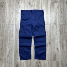 Vintage 70s/80s Workwear French Sanfor Chore Pants Herringbone Blue Mens Size 50
