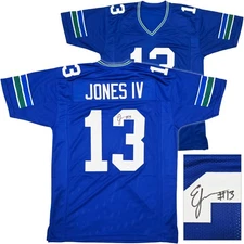 SALE! Seattle Seahawks Ernest Jones IV Autographed Signed Blue Jersey MCS Holo