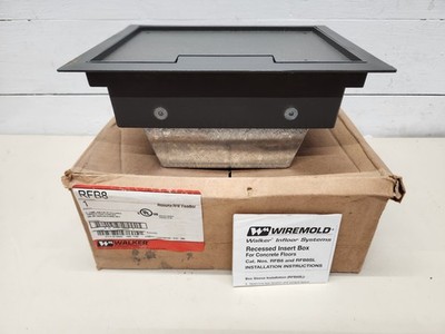 Wiremold Walker RFB8 Resource RFB Floorbox, Concrete Tight, 8 Gang, Black ~ NEW