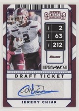 2020 Contenders Draft Picks College Ticket Blue Foil Jeremy Chinn #262 Auto 0c3