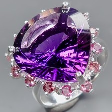 Popular jewelry 30 ct Natural Amethyst Ring 925 Sterling Silver Size 8 /R433650