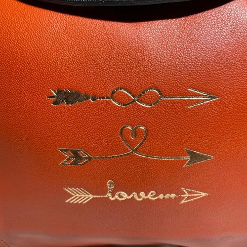 Rare Longchamp Pliage Orange Cuir Custom Made All Leather - Picture 16 of 20