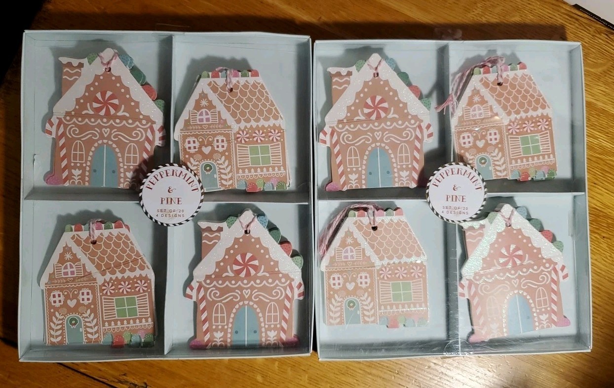 Es Of Gingerbread House Gift Tags - Set Of 20 (2 Designs)