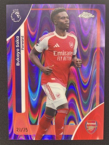 2026 Topps Chrome Premier League Bukayo Saka #44 Arsenal /75