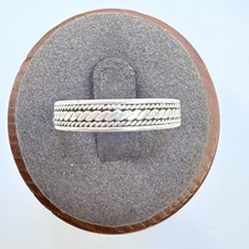 VTG Solid Sterling Silver 925 Twist Design Wedding Band 4mm Ring Size 8.5