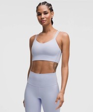 NWT Lululemon Like a Cloud Longline Bra Light Support B/C Serene Blue Size 6
