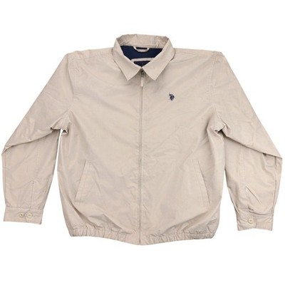 U.S. Polo Assn Men's XL Tan Jacket Full Zip Collared Polyester Casual Outdoor