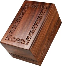 Cremation Urns for Human Ashes Adult Male Female Fits 30 Lbs, Border Engraved 