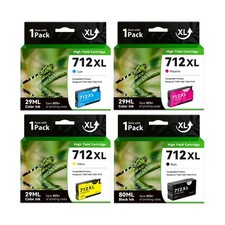 712XL 712 Ink Cartridges Combo Pack Replacement for HP 712XL High Yield Ink f...