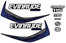 Evinrude 115 hv ETEC V4 2015 Perämoottori   tarrat Sininen set Graphite Cowl