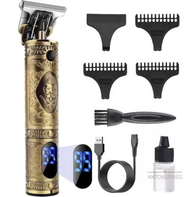 Tagliacapelli Professionale ORO Ricaricabile Barba Capelli Uomo Display LED Lama